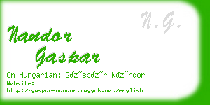 nandor gaspar business card